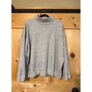 Abercrombie and Fitch Mock Neck Oversized Heather Grey Crew Sweater Womens XL